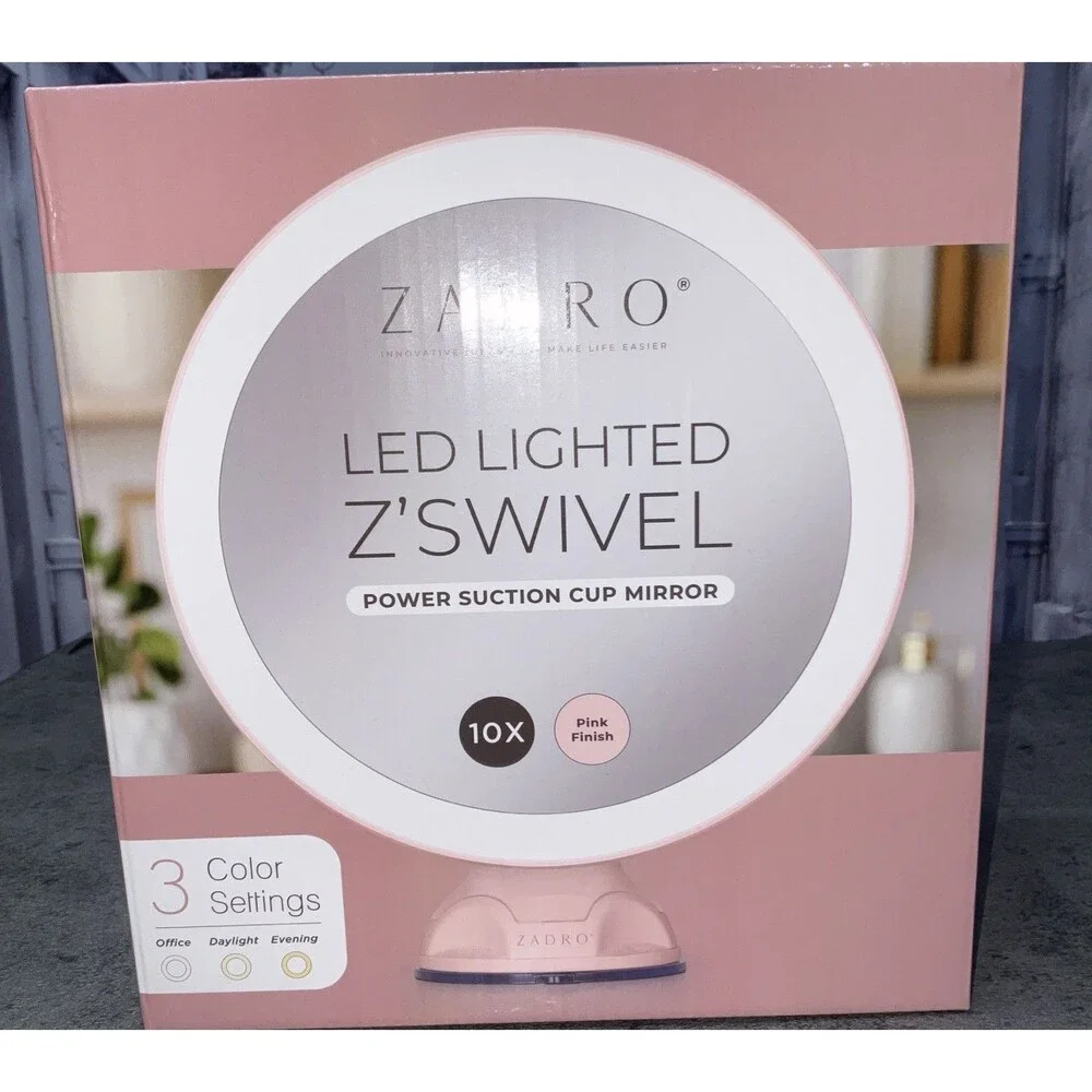 Zadro LED Lighted Z’swivel Power Suction Cup Mirror (10X)